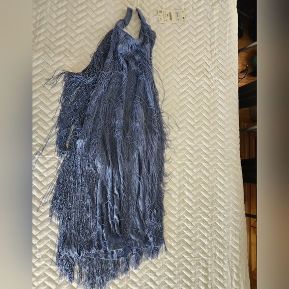 NWT Zara Blue Fringe Dress - Picture 7 of 12